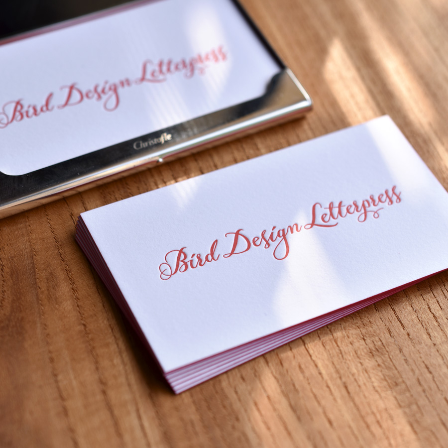 Bird Design Letterpress 活版印刷名刺、表面