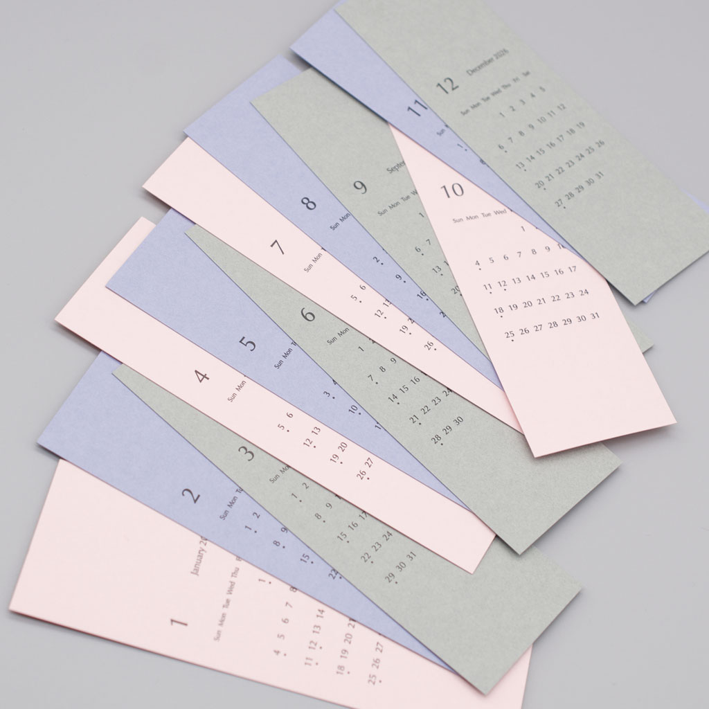 Letterpress Twin Month Calendar 2026 拡大