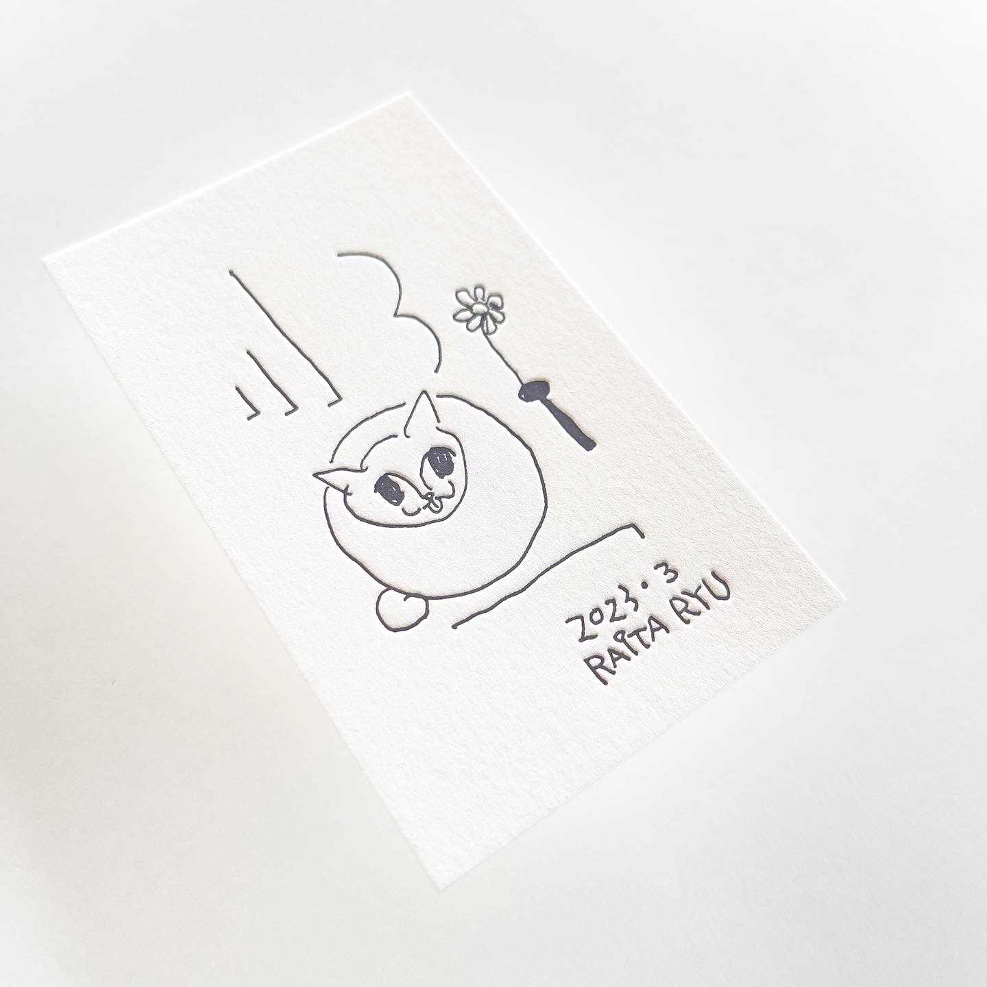Raita Ryu様の活版印刷名刺サイズカード