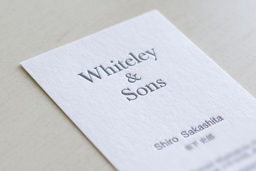 Whiteley and Sons様　活版印刷名刺